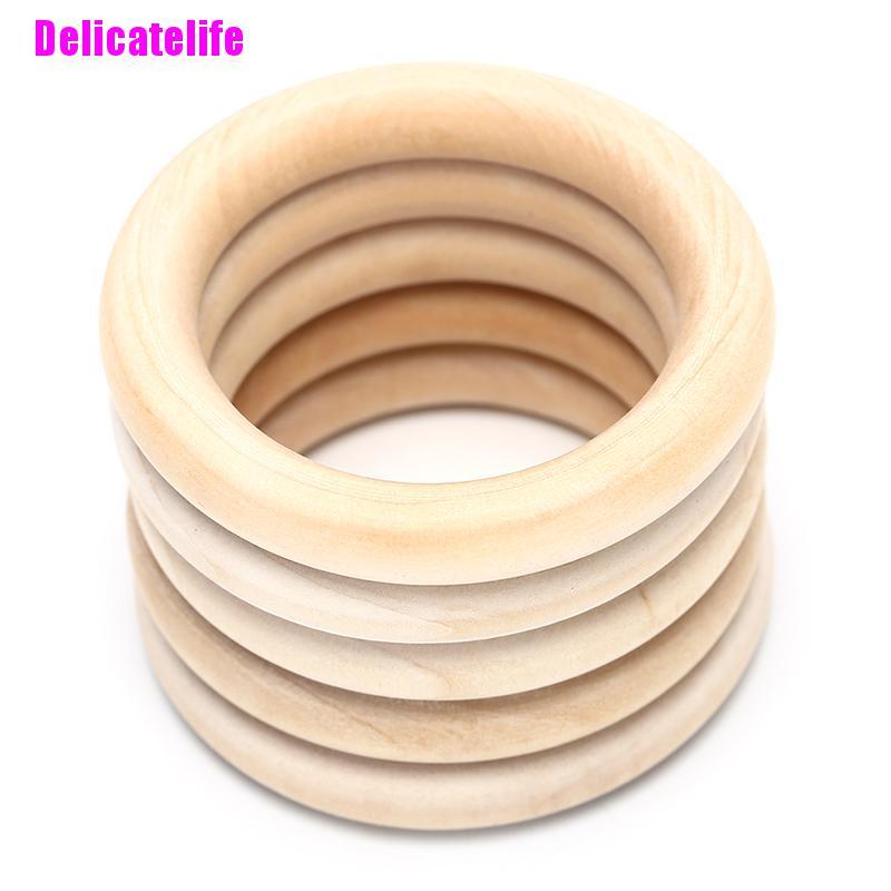 1 túi vòng gỗ tròn dùng làm trang sức DIY