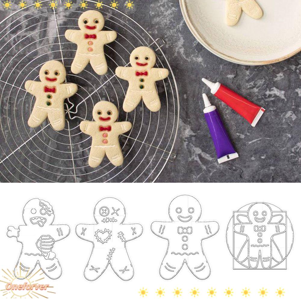 Set 4 Khuôn Cắt Bánh Quy / Kẹo Đường Trang Trí Bánh Quy Chủ Đề Halloween / Giáng Sinh