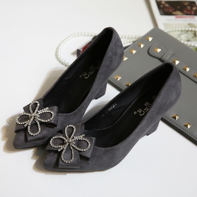 Giày đế xuồng nơ đá bền đẹp êm chân gót 5p và 8p size 33/40   100920