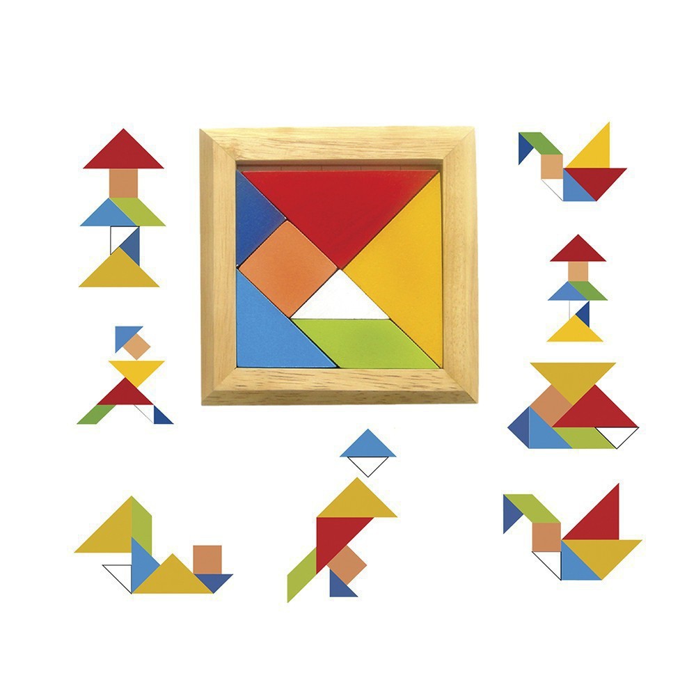 Bộ xếp hình gỗ Tangram - đồ chơi cho bé an toàn phát triển tư duy
