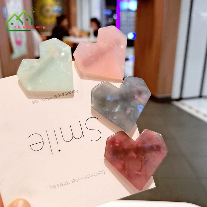 Kẹp tóc hình trái tim đính đá ánh nhũ phong cách thời trang cho phái nữ