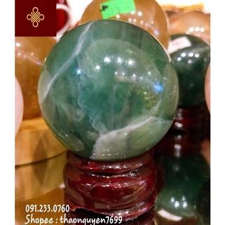 Quả Cầu Xanh Fluorite phong thuỷ (phù hợp với mệnh Thuỷ, Mộc)(từ 0.3kg ~ 5.5cm -> 1kg ~ 8.5cm)