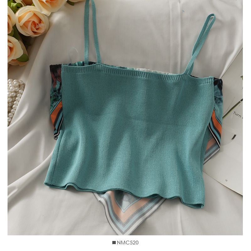 DUNEA Áo lửng hai dây 3.3 in họa tiết cổ điển gợi cảm thời trang dành cho nữ