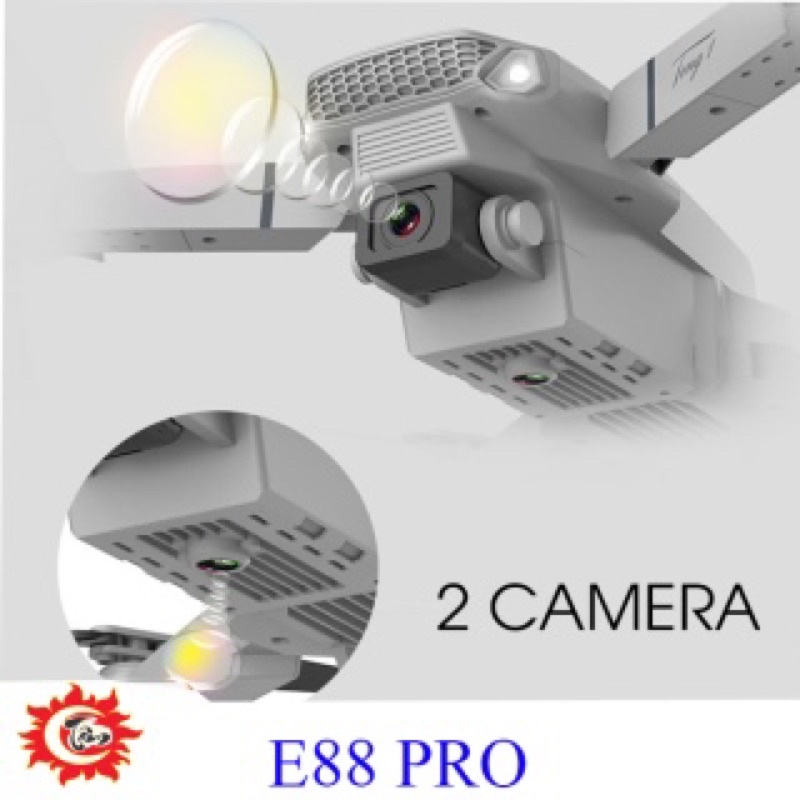 Flycam E99/K3 , 2 camera 4K, pin 1800mah (tặng túi đựng)