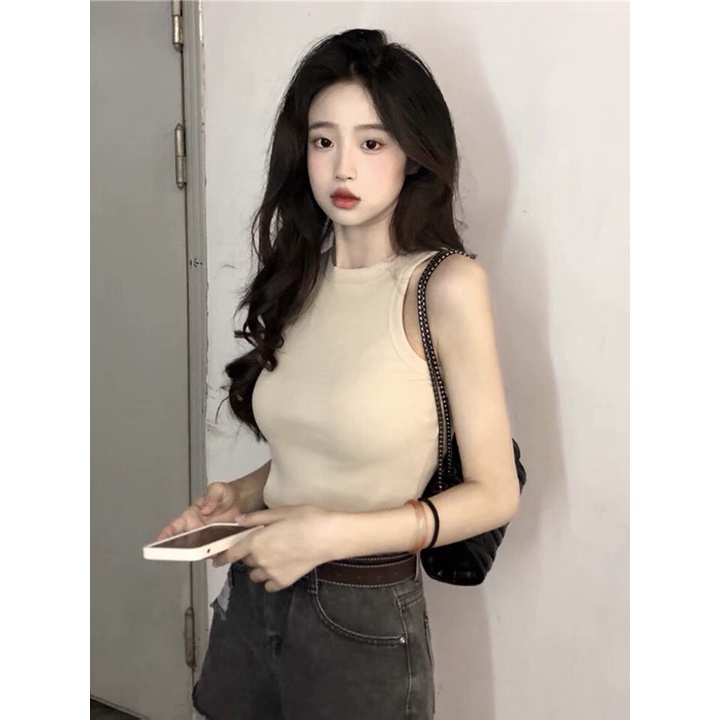 Áo ba lỗ sát nách croptop nữ CANA ôm body, chất borip 100% cotton cao cấp, 6 màu trẻ trung C1