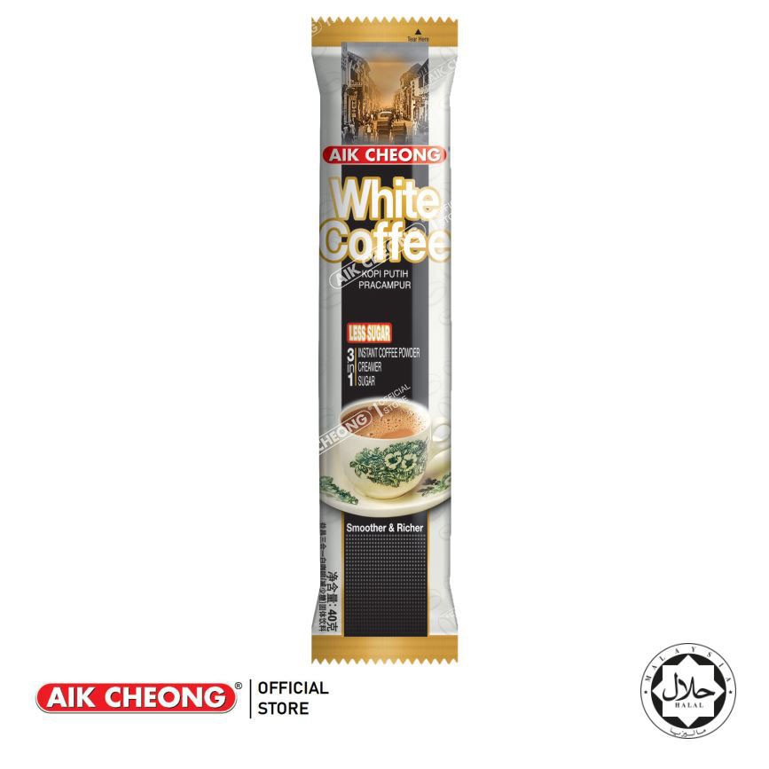 Cà Phê Trắng White Coffee AIK Less Sugar (Ít Đường) Malaysia 600gr