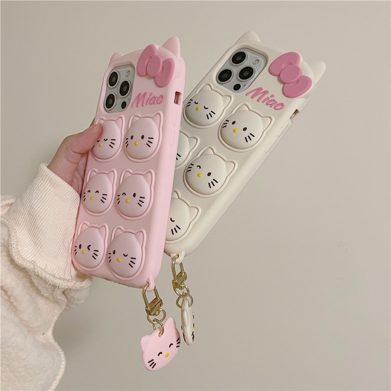 Ốp Điện Thoại Silicone Mềm Chống Rơi In Hình Hello Kitty Cho iPhone 14 13 12 11 Pro Max XS XR X 8 7 6 6S Plus SE 2020