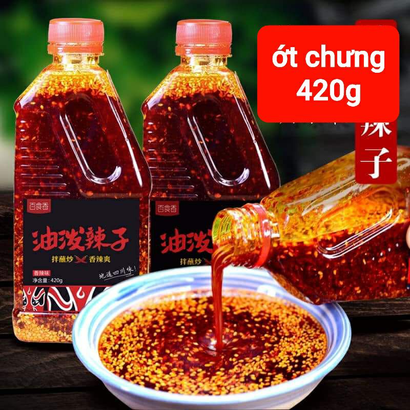 ỚT CHƯNG DẦU CAY TÊ TRÙNG KHÁNH TỨ XUYÊN 420G_GIA VỊ TRUNG HOA