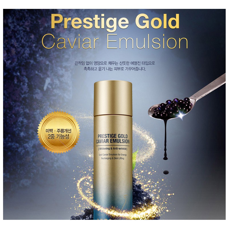 Sữa dưỡng trắng, tái tạo da BRTC Prestige Caviar Gold Elmusion 30ml