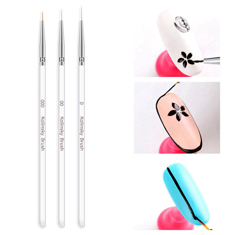 [Hàng mới về] Set 3 cọ vẽ móng nghệ thuật