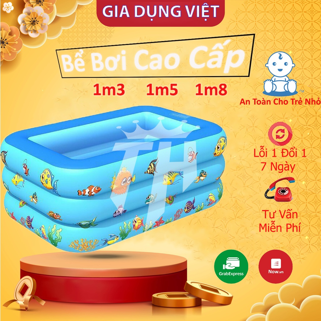 Bể Bơi Thành Cao Cho Bé 3 Tầng, Bể Phao Bơi Trẻ Em, Bể Bơi Phao Bơm Hơi Tại Nhà, Chống Trượt Bền Bỉ, An Toàn Cho Bé