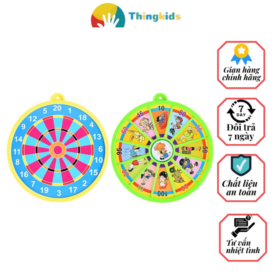 Đồ chơi bảng phi tiêu nam châm 2 mặt kèm 3 tiêu, đường kính 30 cm  - Thingkids