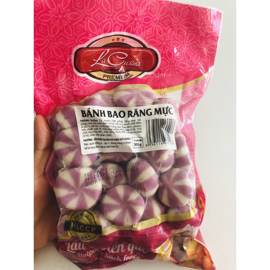 500g bánh bao nhân hải sản tím  bao ngon