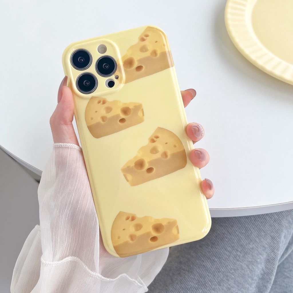 Ốp Điện Thoại tpu Dẻo Họa Tiết Bánh Phô Mai Độc Đáo Chống Sốc Kèm Giá Đỡ Cho iphone 11 12 13Pro Max XS Max X XS XR
