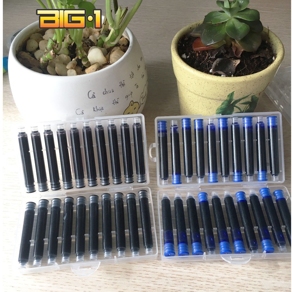 Set 10 ống mực bút máy, bút lông luyện chữ Hán Nhật Hàn, thượng lâm phú