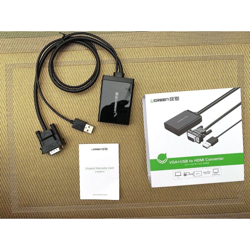 Bộ Chuyển Đổi Vga ra Hdmi UGREEN Chất Lượng Cao Có đường tiếng ra Có Audio