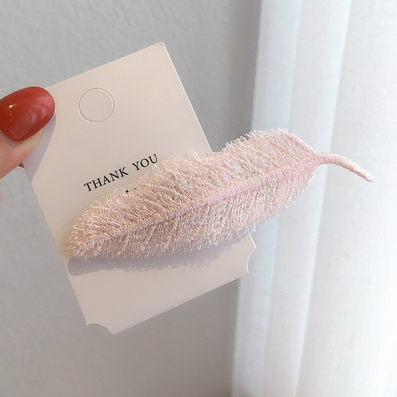 Kẹp tóc hình lá thêu phong cách Hàn Quốc