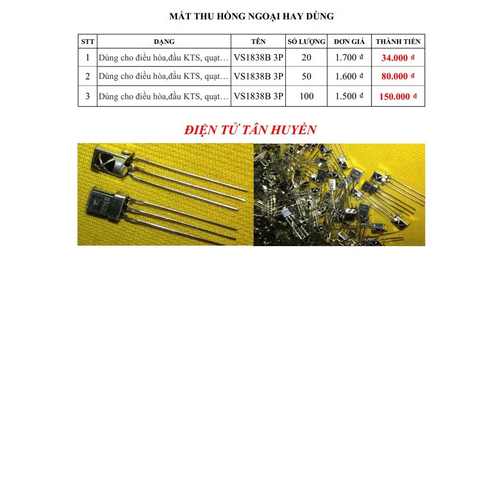 10 CHIẾC MẮT NHẬN ĐIỀU KHIỂN - MẮT THU HỒNG NGOẠI