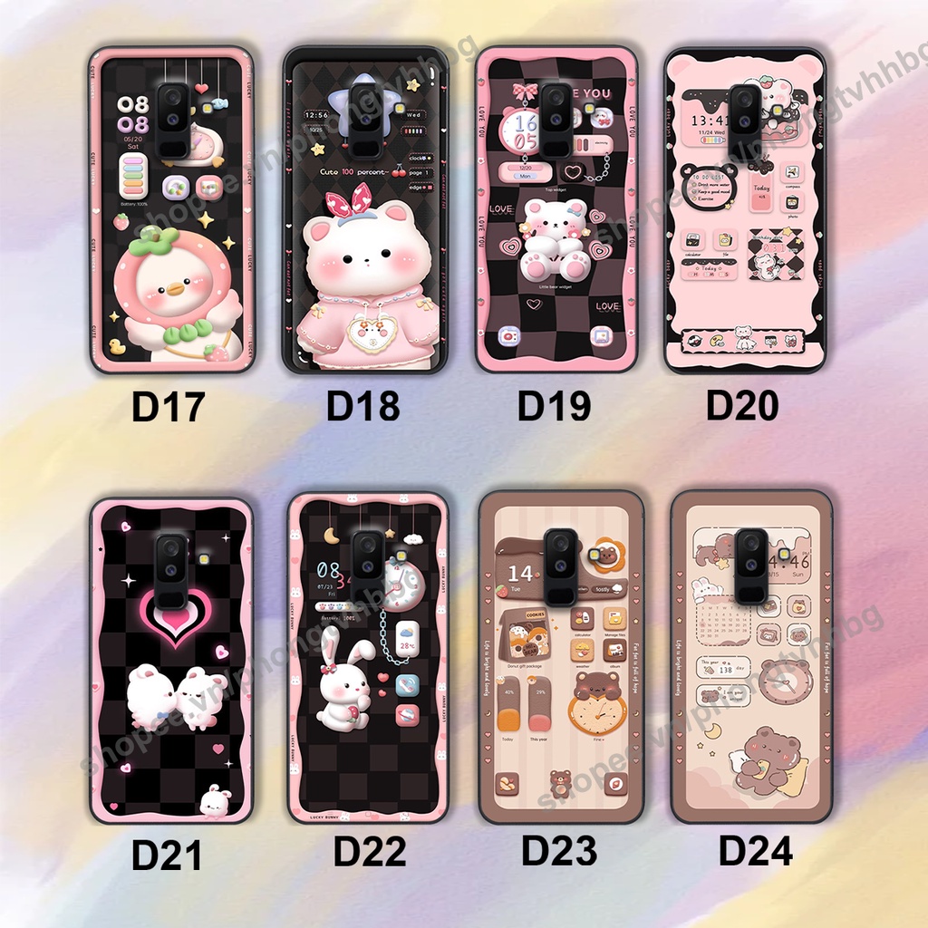 Ốp lưng Samsung J8 gấu,thỏ trắng , đồng hồ dễ thương cute cực đẹp