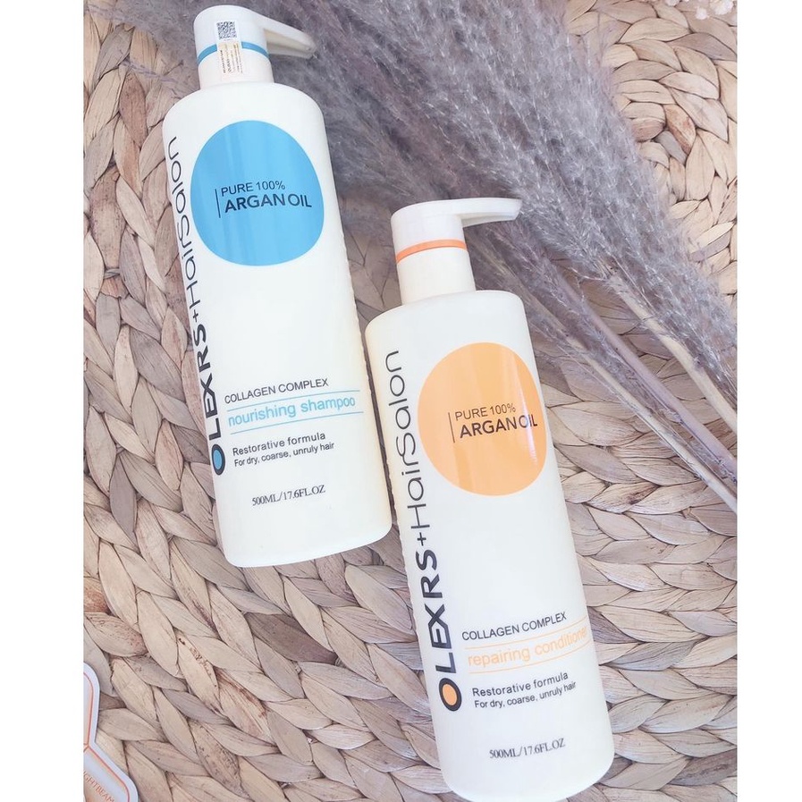 Cặp dầu gội xả Olexrs Hair Salon 500ml-960ml cho  tóc khô xơ hư tổn tóc gàu ngăn rụng tóc nội địa Anh