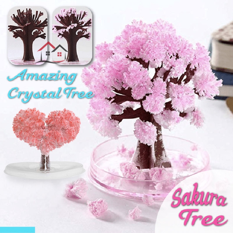 HYP Magic Growing Tree Paper Sakura Crystal Trees Desktop Cherry Blossom Toys  @VN