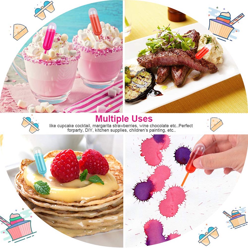 Set 50 Ống Nhựa Chuyển Đổi 4ml Chuyên Dụng Cho Trang Trí Bánh Kem Jp5