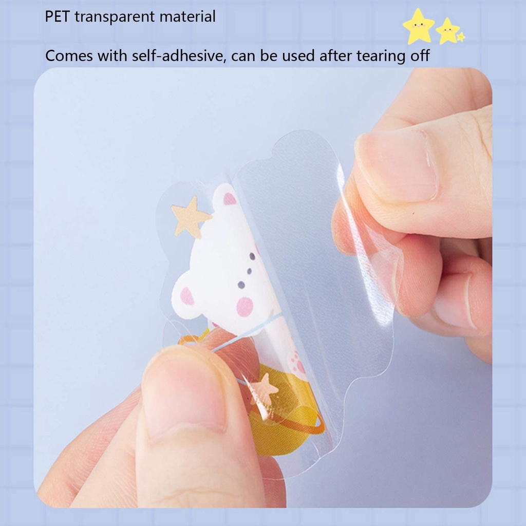 Set 40 hình dán mini trong suốt đáng yêu trang trí sổ tay/sổ lưu niệm tự làm thủ công chủ đề động vật