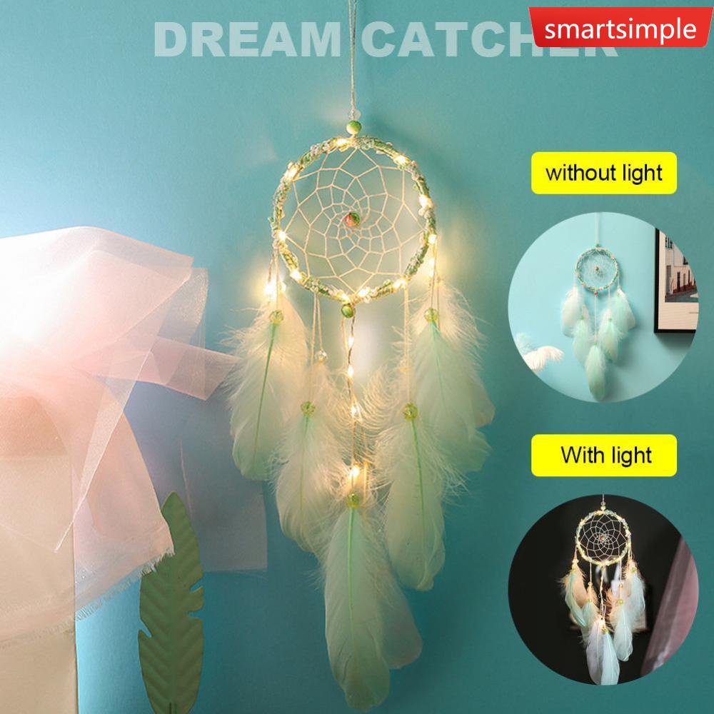 Vòng Bắt Giấc Mơ Có Đèn LED Treo Tường Trang Trí Đơn Giản K2N9