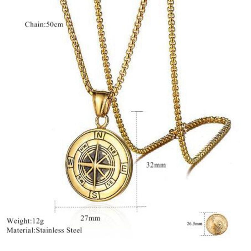 Vòng cổ Mặt Hình La Bàn Thời Trang Nam