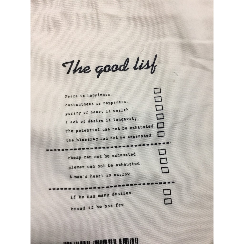 [ Sale cực HOT ] TÚI TOTE IN CHỮ &quot;THE GOOD LIST&quot;