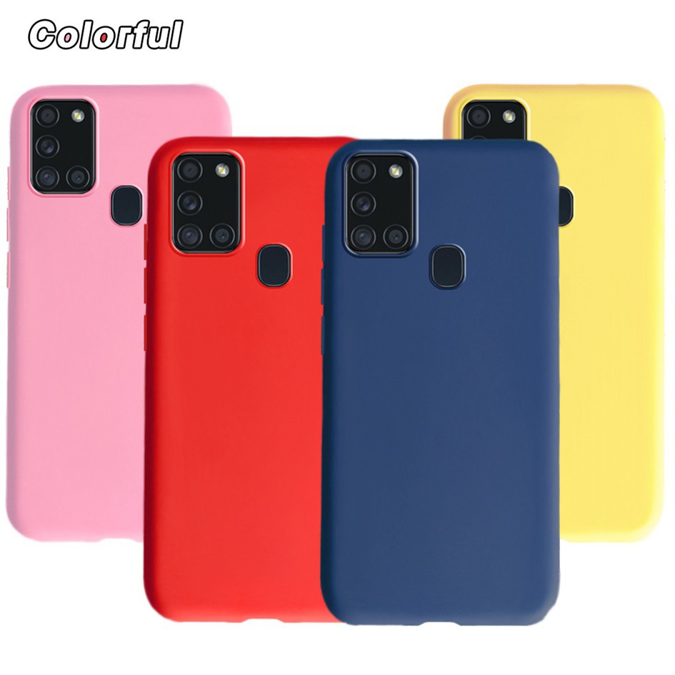 Ốp điện thoại bằng silicon mềm siêu mỏng màu trơn cho Samsung Galaxy A21S SM-A217F/DS