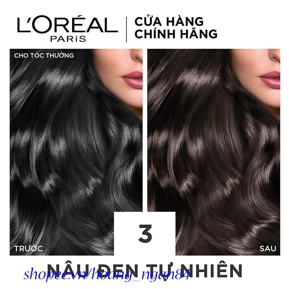 Thuốc Nhuộm Tóc Loreal Số 3 Nâu Đen Excellence Cream 172ml Dưỡng Tóc Phủ Bạc Chính Hãng.