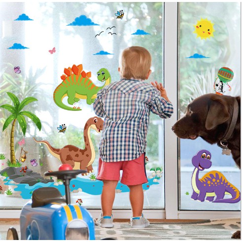 Decal dán tường khu vườn khủng long