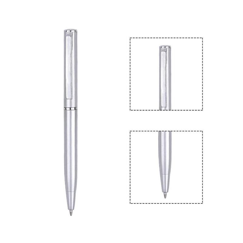 Bút bi vỏ bạc cỡ nhỏ ngắn bằng kim loại 10cm cho học sinh/ đến trường Q1P9