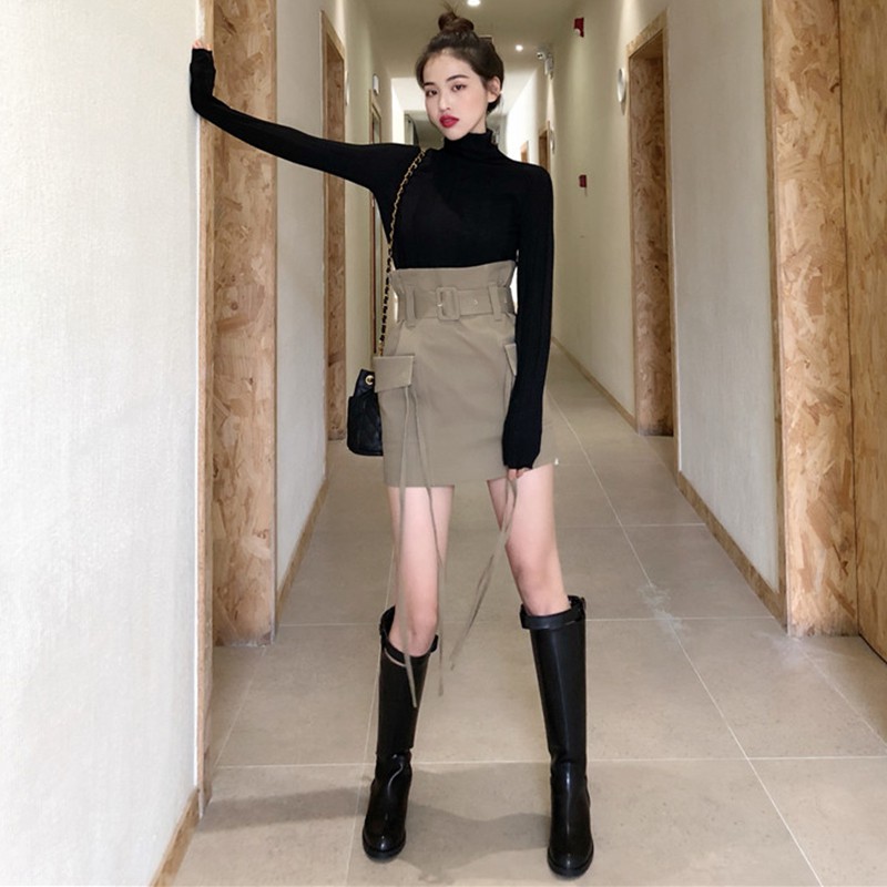 [HÀNG CÓ SẴN] Chân váy retro kèm thắt lưng phong cách ulzzang | BigBuy360 - bigbuy360.vn