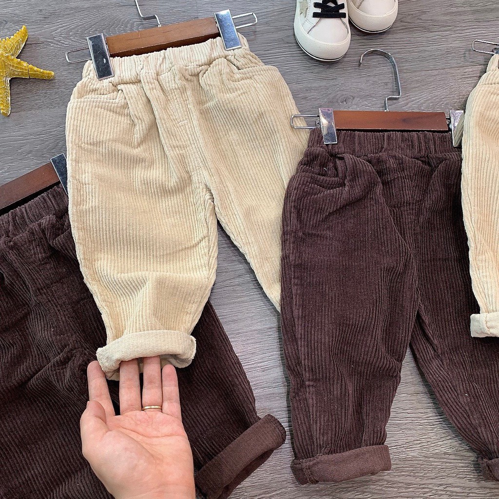 QUẦN BAGGY NHUNG TĂM 3 MÀU CHO BÉ