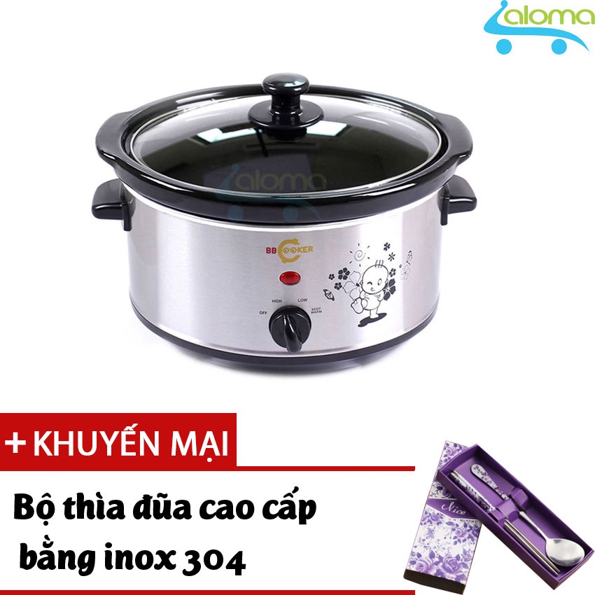 Nồi nấu chậm hầm kho nấu cháo dinh dưỡng 3.5 lít BBcooker BS35 - Tặng bộ thìa muỗng đũa