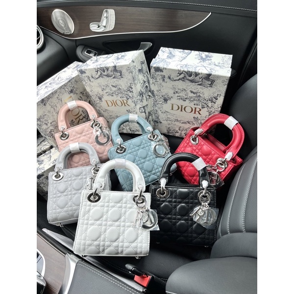 Túi xách nữ dior 3 ô da lì