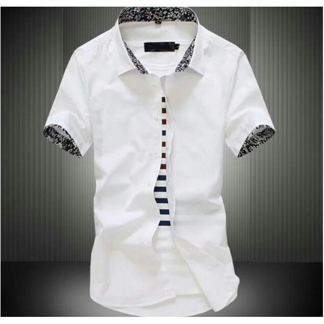 [NHẬP MA11 Hoàn xu 15% Tối đa 35,000 cho đơn 150,000] Áo sơ mi Nam ngắn tay cổ hoa màu trắng | BigBuy360 - bigbuy360.vn