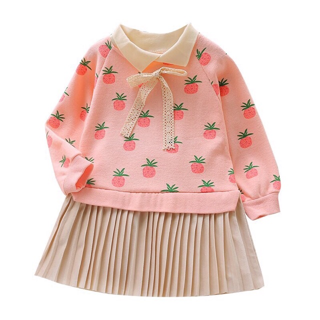 Bộ váy liền áo nỉ chân len