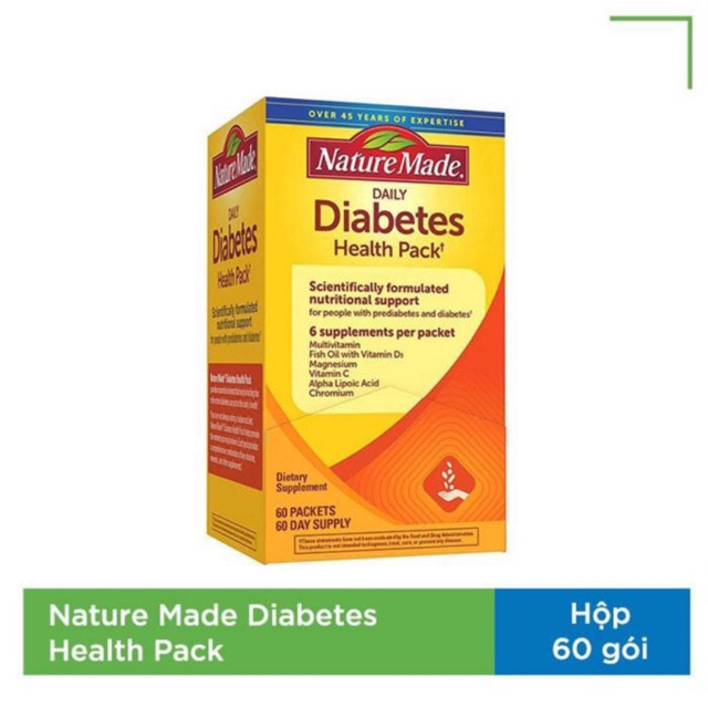 [Date2023]Thực phẩm chức năng Điều Hòa Tiểu Đường Nature Made Diabetes Health Pack 60 Gói