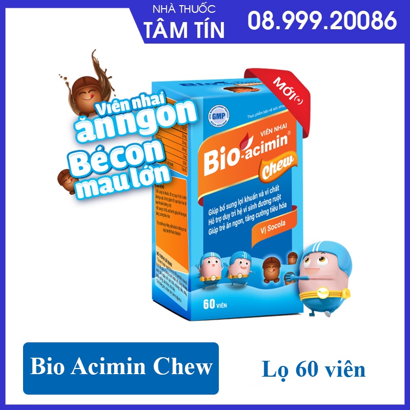 Thực phẩm bảo vệ sức khỏe Viên nhai Bio Acimin Chew (Lọ 60 viên)