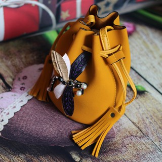Túi Nữ Đeo Chéo Chuồn Chuồn Thời Trang Vàng
