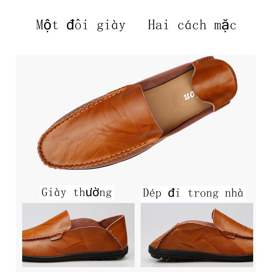 Giày công sở thời trang giản dị cho nam cỡ 38~46 giày đi dạo da giày lười nam đen nâu