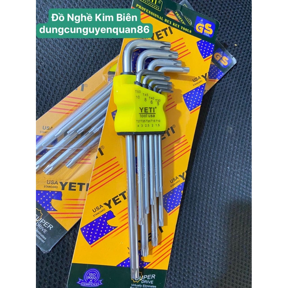 Bộ lục giác đầu bi hoặc đầu bông 9 món Yeti đa năng
