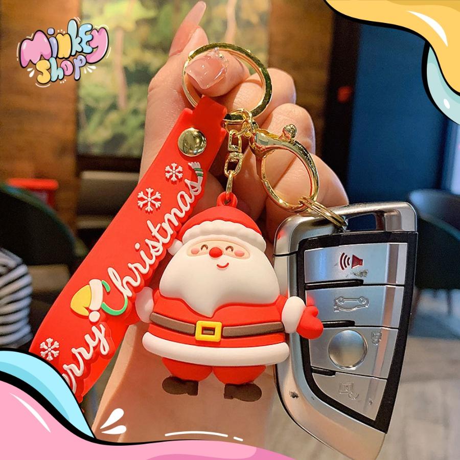 Móc Khoá Giáng Sinh Merry Christmas Ông Già Noel Đáng Yêu Dễ Thương Phụ Kiện Túi Xách, Balo, Oto 02MKGS -Minkey
