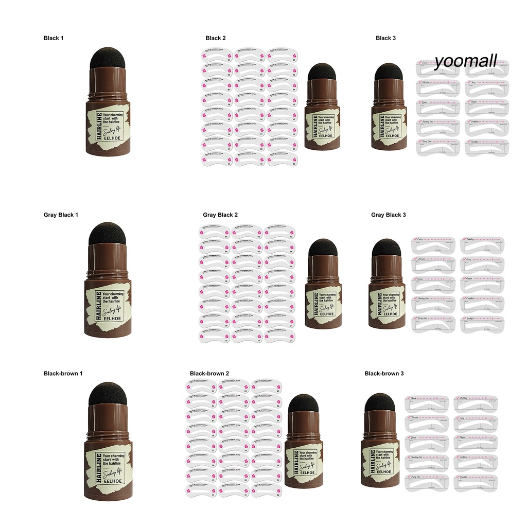 [Hàng mới về] Bộ khuôn kẻ bằng PVC và bột dặm lông mày một bước tối giản dễ sử dụng tiện lợi