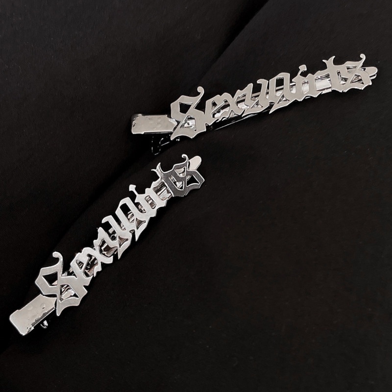 Kẹp tóc mái bên bằng kim loại màu bạc thời trang mùa hè cho nữ