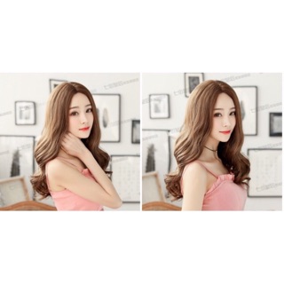 Tóc giả nguyên đầu Xoăn lửng không mái
