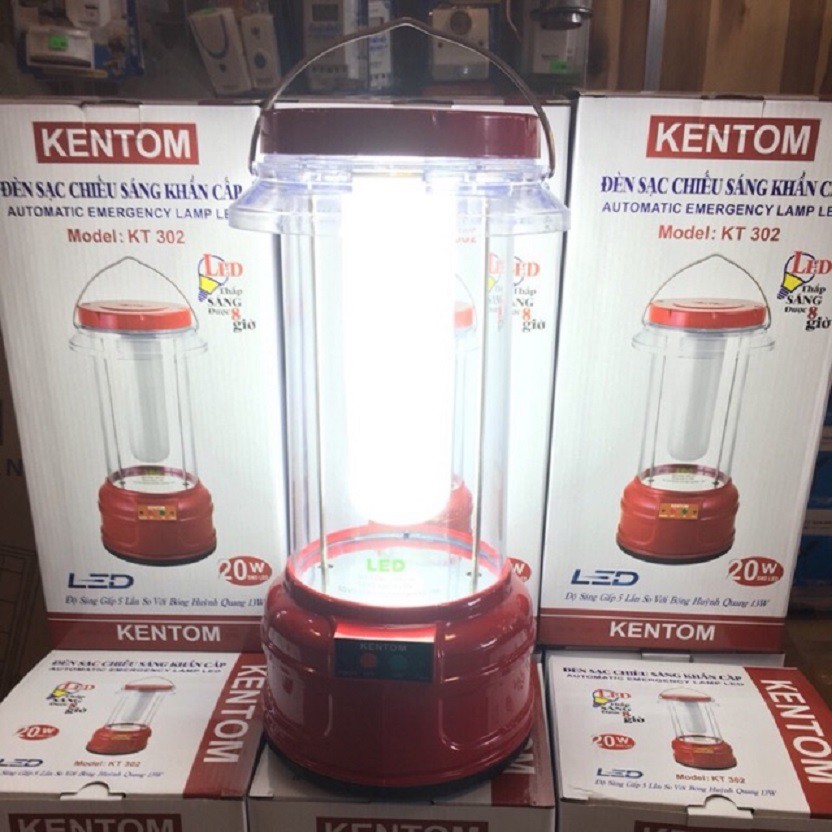 Đèn sạc chiếu sáng khẩn cấp cầm tay kentom KT302